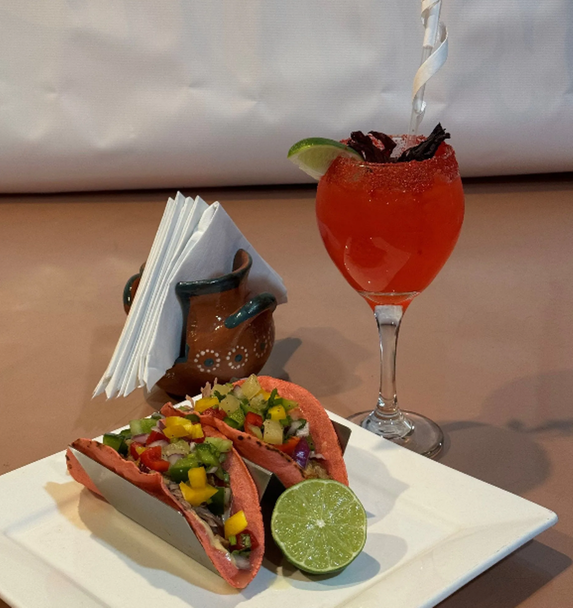 El Dorado in Forsyth, Georgia is offering Frida Tacos and a Hibiscus Margarita for Taco Week 2024.