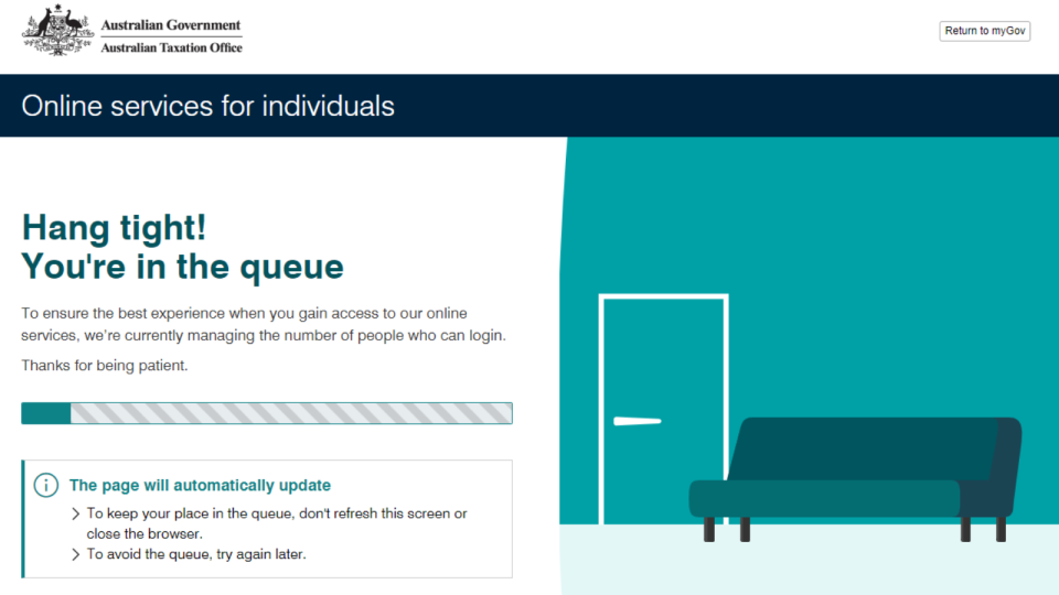 ATO online queue.