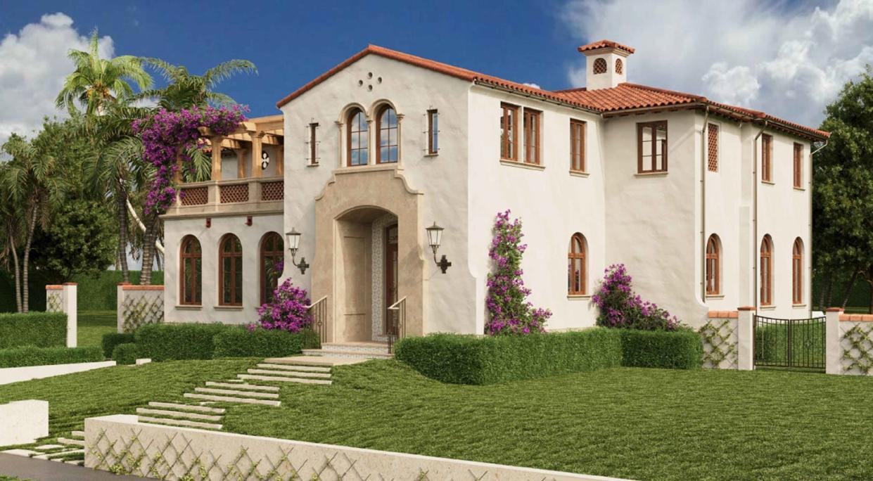 The Palm Beach Architectural Commission has given conditional approval to this redesign of a Spanish Colonial-style house proposed for 318 Seaspray Ave. and depicted in this rendering. The board had asked the architect to simplify and scale down a previous design.