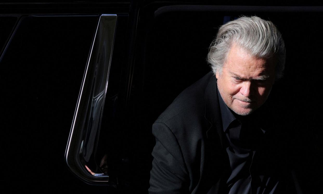 <span>Steve Bannon outside court in New York in 2022.</span><span>Photograph: Andrew Kelly/Reuters</span>