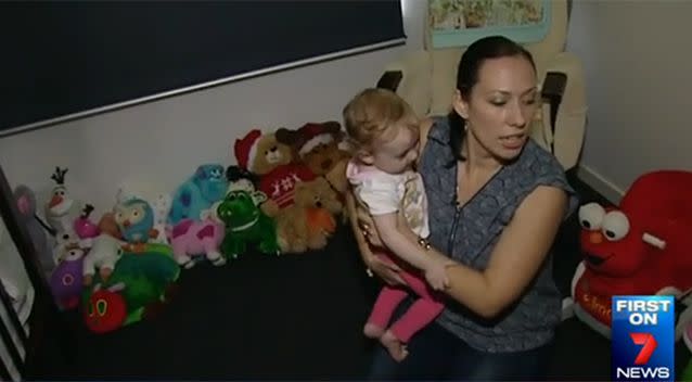 Stacey Gleeson used Siri&#39;s voice activated function to call an ambulance when she noticed her baby girl wasn&#39;t breathing. Photo: 7 News