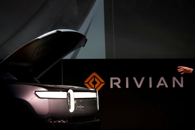 FILE PHOTO: Rivian introduces R1T all-electric pickup truck at LA Auto Show in Los Angeles