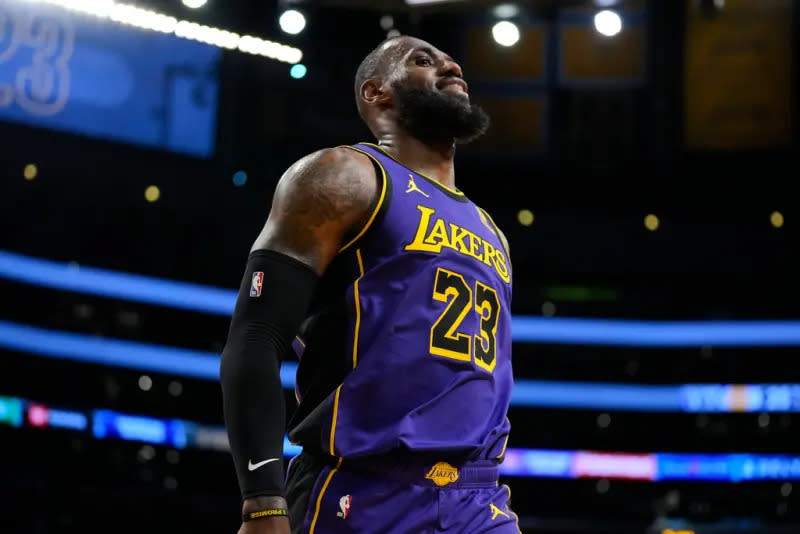 ▲LeBron James近況絕佳，但能否上場仍未定。（圖／美聯社／達志影像）