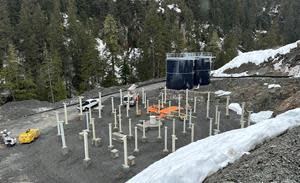 New WTP clarifier foundation pedestals installed