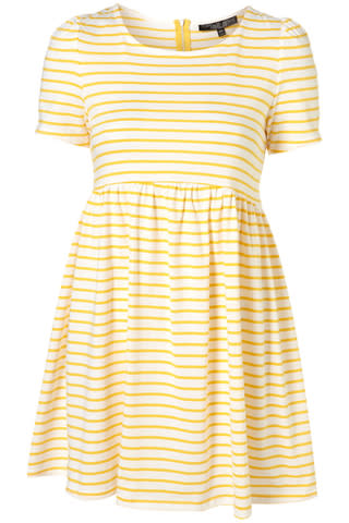 Petite Yellow Stripe Curve Seam Dress, $60, at Topshop