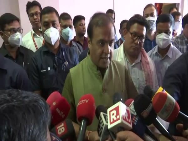 Assam Chief Minister Himanta Biswa Sarma speaking to reporters in Guwahati on Saturday. (Photo/ANI)