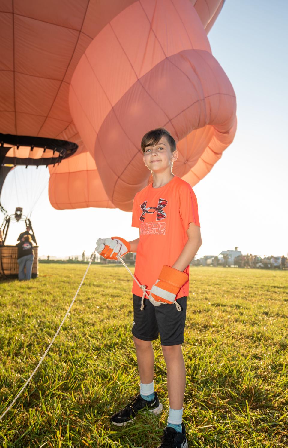 Hudson Frese, 11, of Three Bridges, at the 40th annual festival of ballooning at Solberg Airport in Readington.