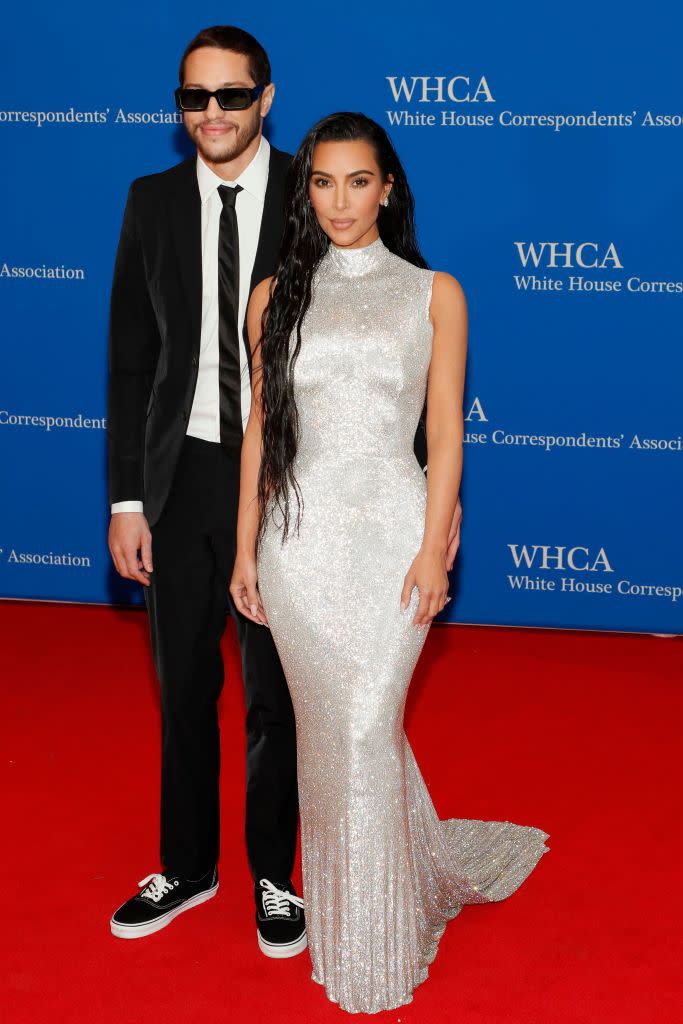 WASHINGTON, DC - APRIL 30: Pete Davidson and Kim Kardashian attend the 2022 White House Correspondents' Association Dinner at Washington Hilton on April 30, 2022 in Washington, DC. (Photo by Paul Morigi/Getty Images)