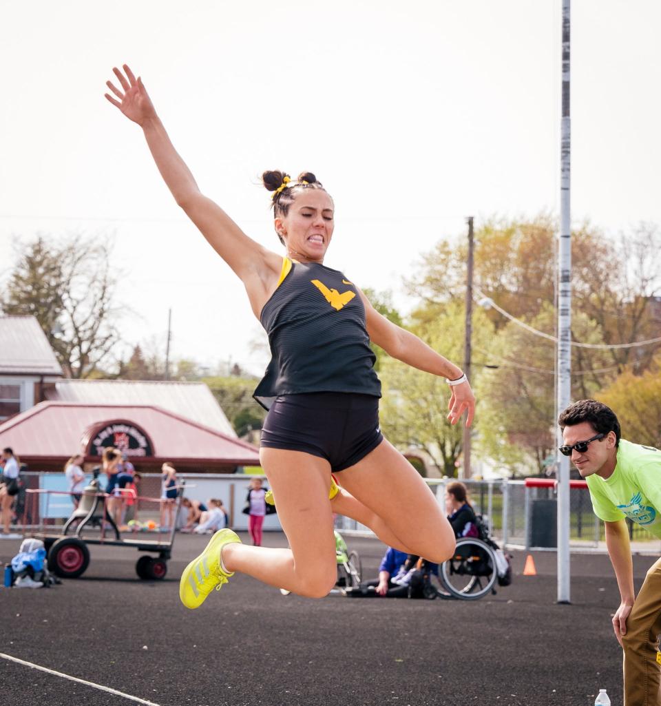 Colonel Crawford's Katie Ruffener won four events at the Marion Night Invitational on Friday.