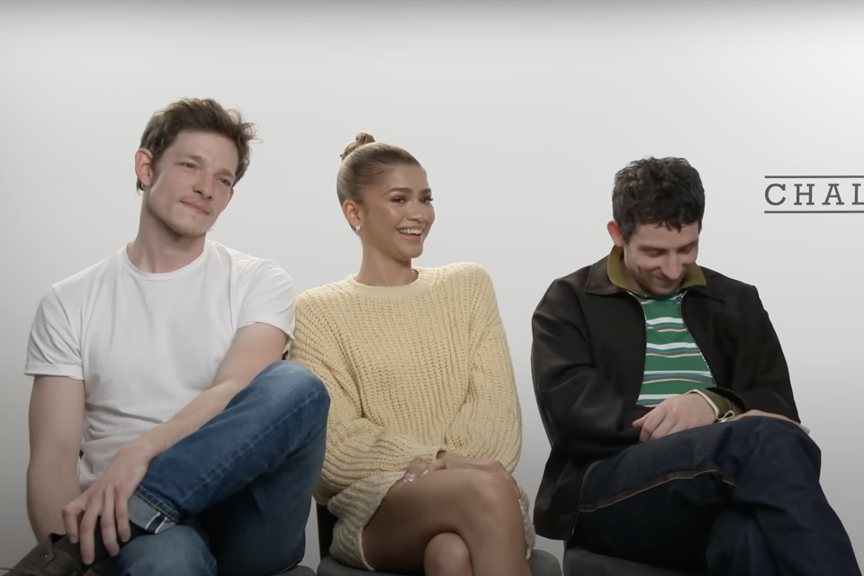 Mike Faist, Zendaya, and Josh O'Connor in an interview