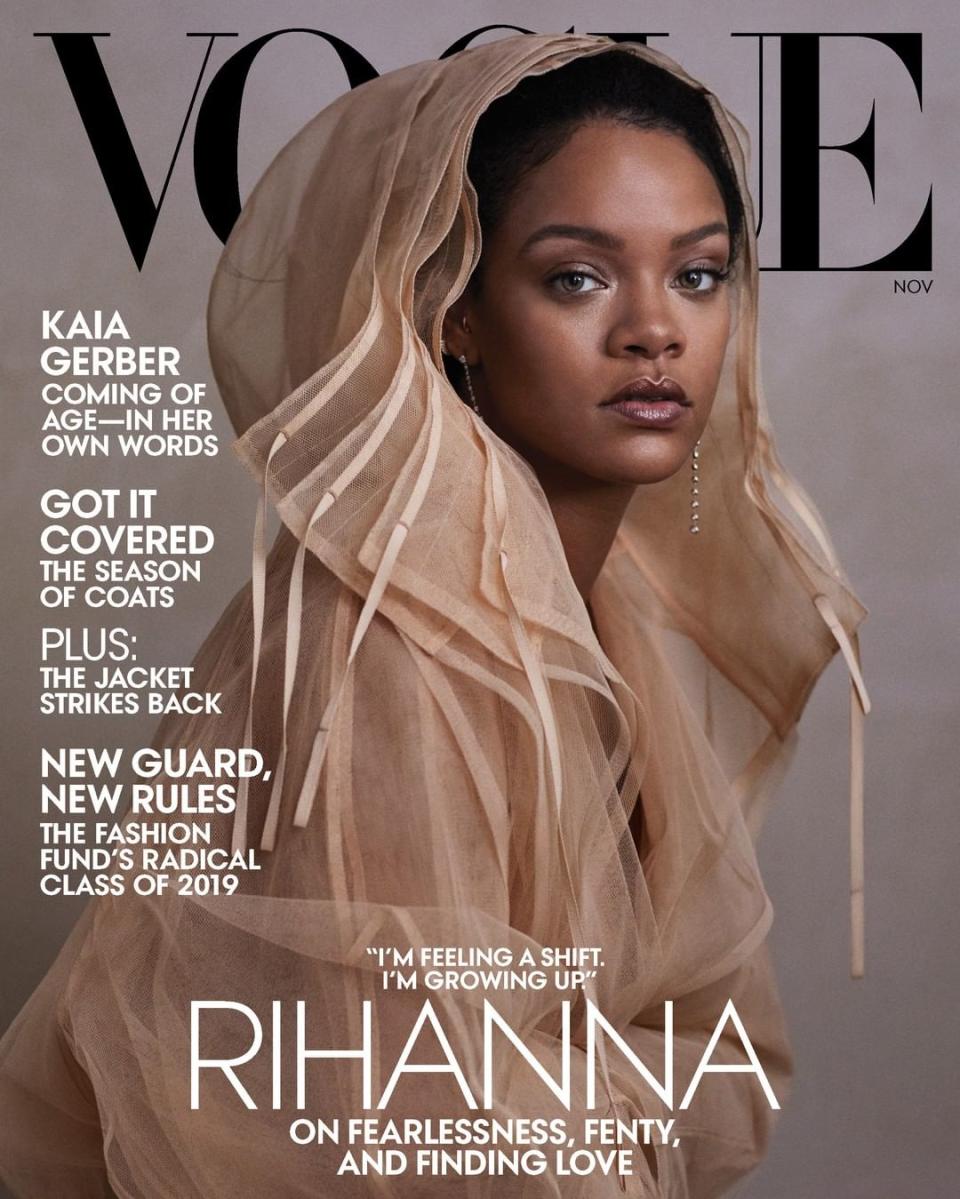 Rihanna stars on the November 2019 cover of Vogue, where she opens up about her fears as an immigrant. (Photo: Vogue)