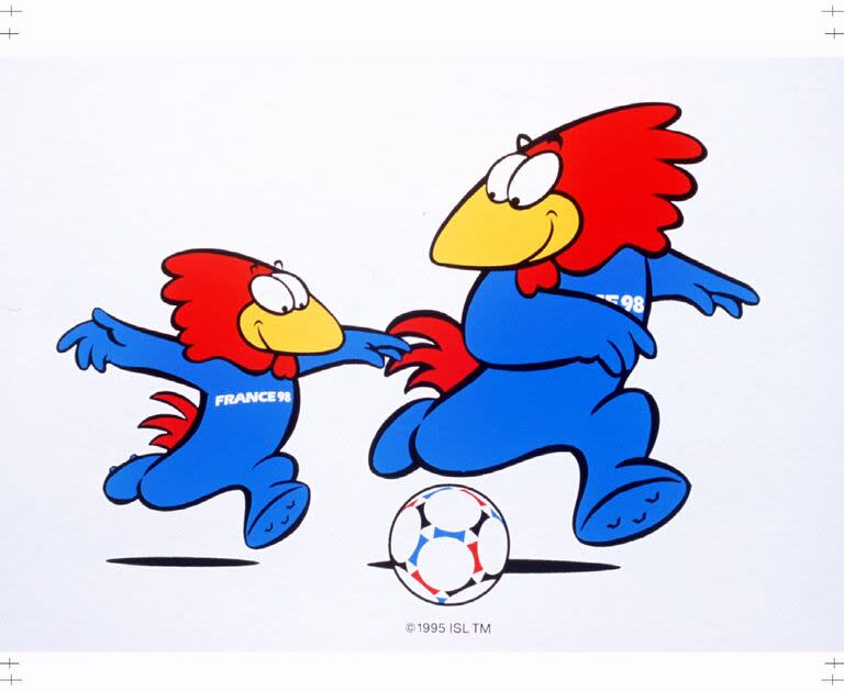 La mascota oficial del Mundial de Francia 1998; un gallo, el animal típico del país galo.