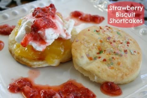 Strawberry Biscuit Shortcake Smeared with Lemon Curd