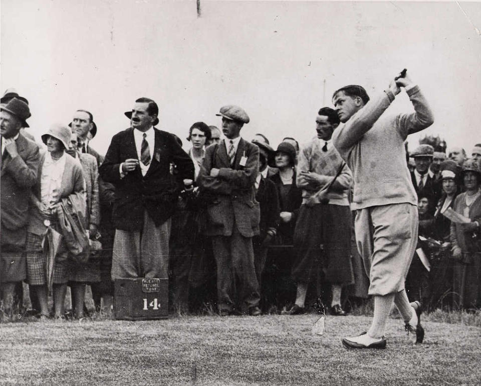 Bobby Jones (center) drives during the 1934 Masters on March 24. When Jones founded the Masters in 1934, it was a quaint little tournament in a quaint little state. Golf was hardly at the forefront of Georgia's sporting passions, taking a backseat to minor-league baseball and college football. Jones would hardly recognize the place now.