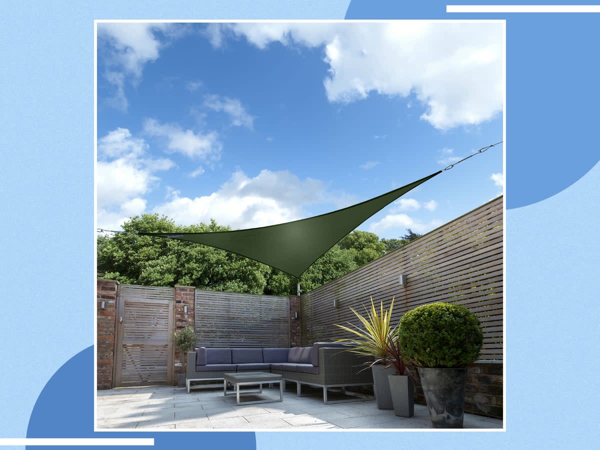 More versatile than a parasol, these shade sails create pockets of cover without the need for a pole  (The Independent)