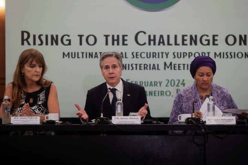 U.S. Secretary of State Antony Blinken attends a meeting on Haiti, in Rio de Janeiro