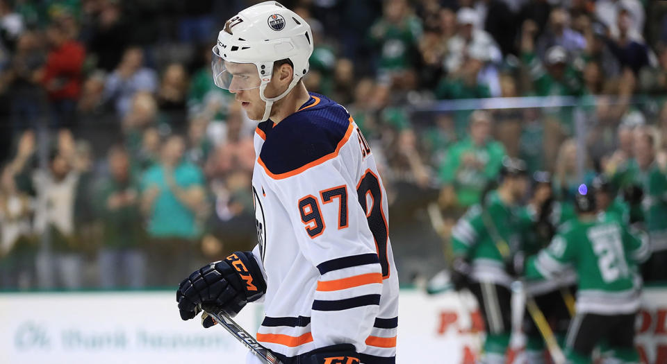 Connor McDavid’s play is the least of Edmonton’s worries. (Ronald Martinez/Getty Images)