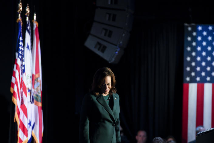 Vice President Kamala Harris speaks about reproductive rights on the 50th anniversary of Roe v. Wade, in Tallahassee, Fla., on Jan. 22, 2023. (Aileen Perilla/The New York Times)