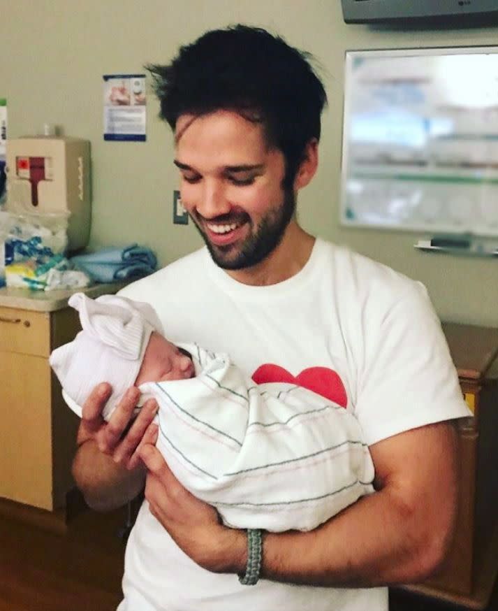 "iCarly" actor Nathan Kress isn't so little anymore; the actor was excited to share the news that he'd become a dad on Dec. 21, 2017 when he and his wife London welcomed their newborn daughter Rosie. Kress shared the happy news of Twitter the next day. "Rosie Carolyn Kress, born 12/21/17 at 3:59pm. 6 lbs, 6 ounces of utter joy.," the actor captioned two photos of himself and London with little Rosie. "Mom and baby are doing amazing. I am an emotional wreck. In the good way!" Kress starred as Freddie Benson on the Nickelodeon series from 2007-2012.