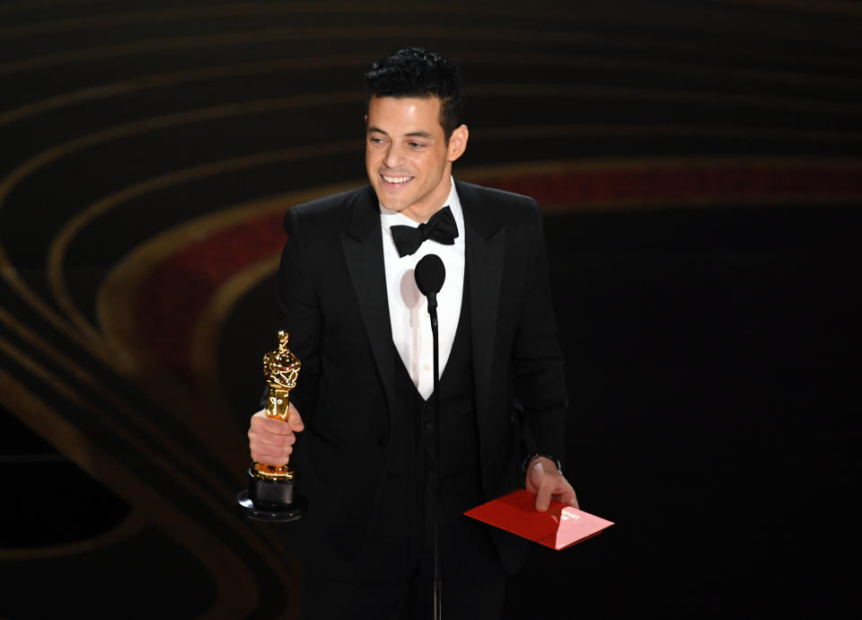 Rami Malek wins the Oscar for best actor in a leading role. Photo: Getty