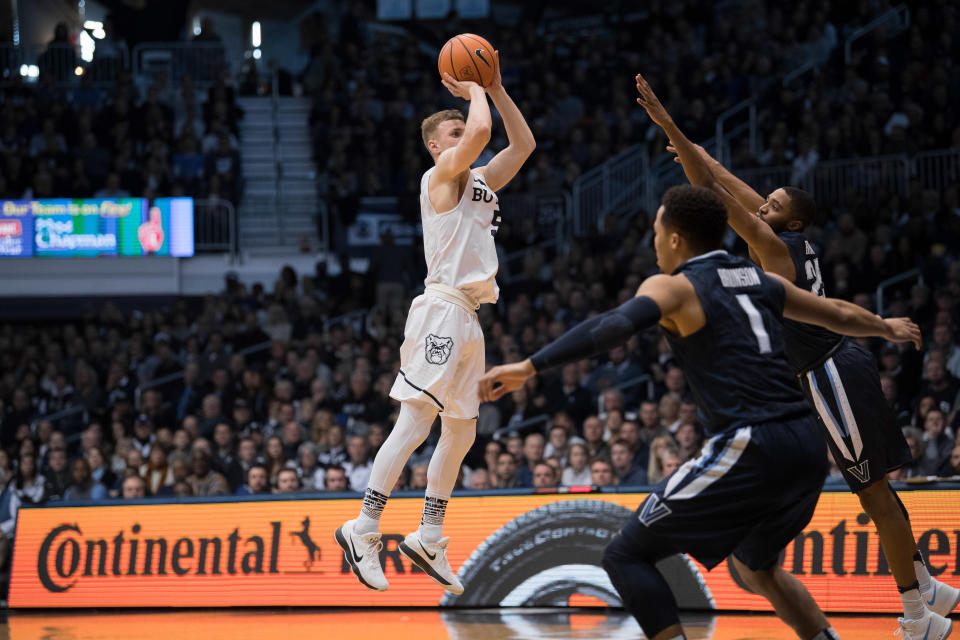 Behind 15 of 22 shooting from behind the arc, Butler toppled No. 1 Villanova on Saturday evening. (Getty)