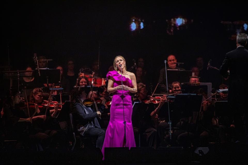 Soprano Cadie J. Bryan was one of several special guests at Andrea Bocelli's Milwaukee concert at Fiserv Forum on Saturday, April 6, 2024. Other guest performers included baritone Edward Parks; pop singer Pia Toscano; and Bocelli's 11-year-old daughter Virginia.