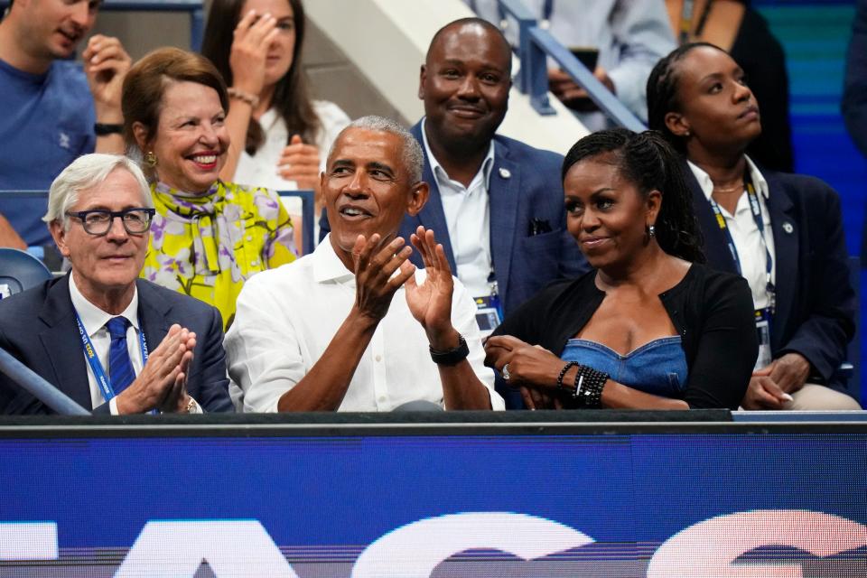 Barack and Michelle Obama attend the opening night of the 2023 US Open. 