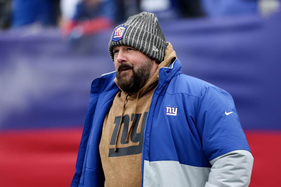Brian Daboll and the Giants have a lot of work to do this NFL offseason entering a crucial Year 3 of his tenure. (Photo by Al Bello/Getty Images)