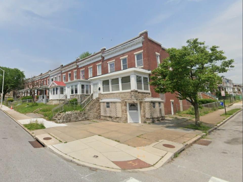 Near the scene of the shooting in Baltimore, Maryland (Google Maps )