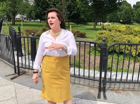 Marjorie Dannenfelser, president of the Susan B. Anthony List, is pictured outside the Eisenhower Executive Office Building in Washington