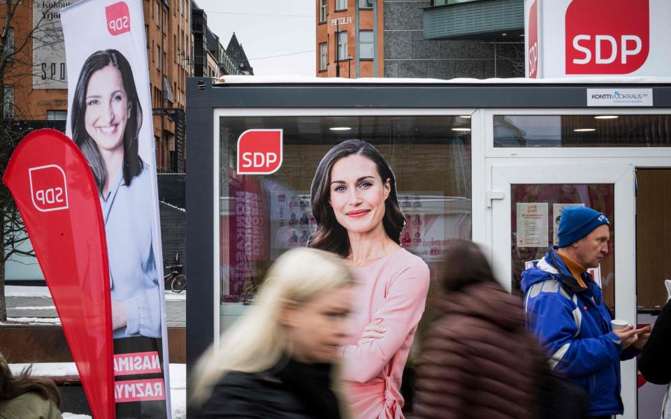 Ms Marin is celebrated for leading Finland into Nato, but Finns associate accession to the president, who is from another party - JONATHAN NACKSTRAND/AFP