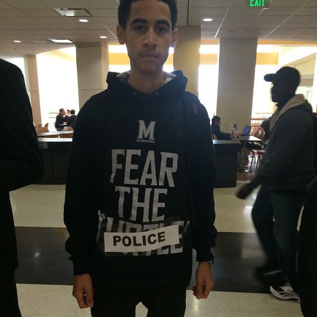 Peaceful protestor at the University of Maryland on November, 25th 2014