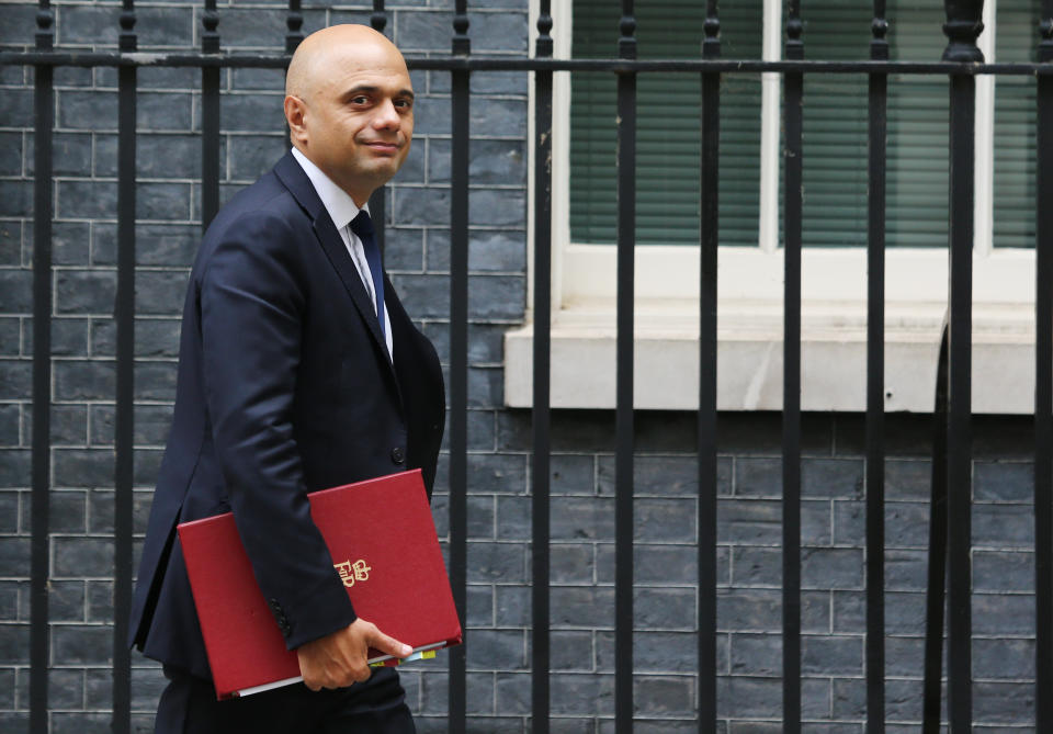 LONDON, UNITED KINGDOM - JULY 7: UK Secretary of State for Health and Social Care Sajid Javid is seen leaving 10 Downing Street in London, England on July 7 2021. (Photo by Tayfun Salci/Anadolu Agency via Getty Images)