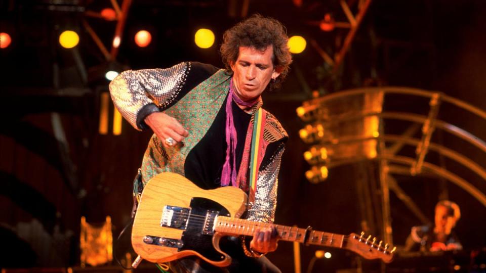 Keith Richards playing guitar