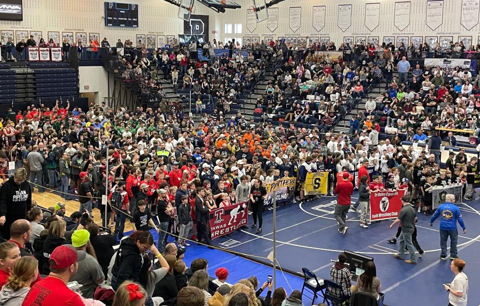 Petoskey High School hosted the North East Michigan Wrestling Association state finals, with more than 550 wrestlers in attendance.