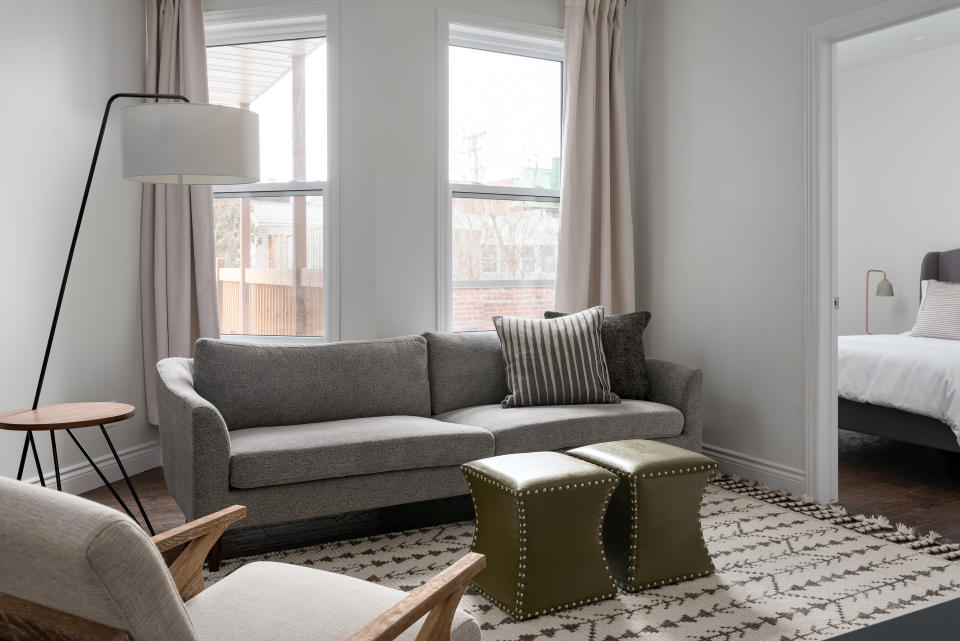 A look inside one of Sonder’s Montreal apartments, styled to feel both homey like an Airbnb, and clean like a hotel. (Sonder)