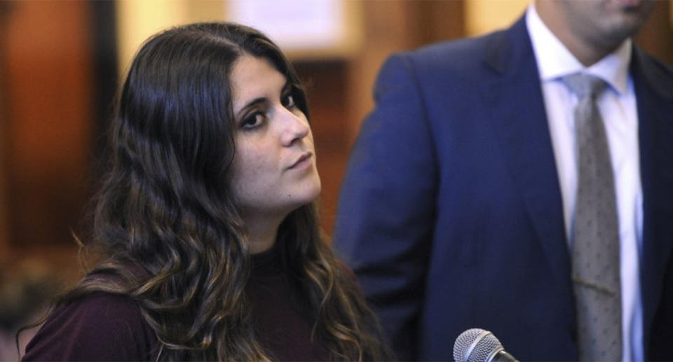 Nikki Yovino, 20, of South Setauket, New York, was sentenced to prison in Bridgeport Superior Court after pleading guilty to making false rape accusations. Source: AP