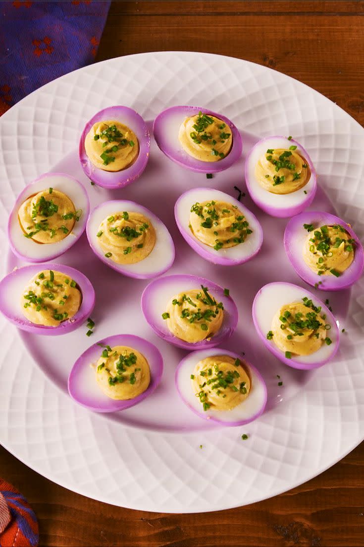 Mardi Gras Deviled Eggs