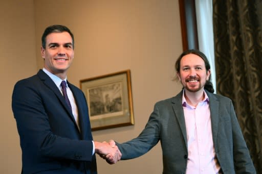 Spain's Pedro Sanchez and Podemos leader Pablo Iglesias said they wanted to form a progressive coalition government
