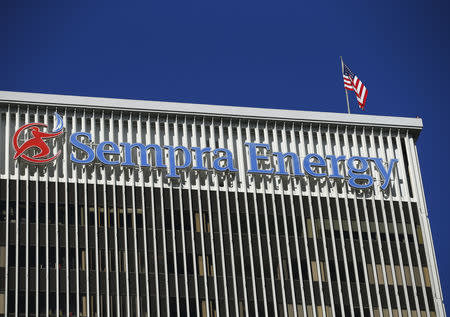 The Sempra Energy logo is shown on the side of a building in San Diego, California September 24, 2013. REUTERS/Mike Blake/Files