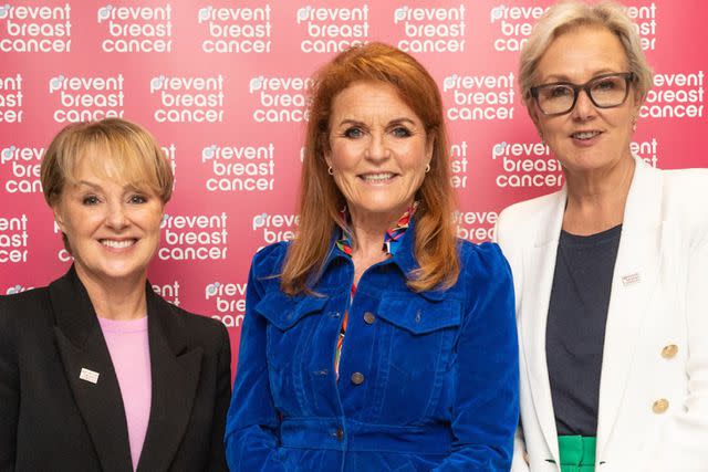 <p>Prevent Breast Cancer</p> Sarah Ferguson (center) was announced as patron of Prevent Breast Cancer on Oct. 9, 2024.