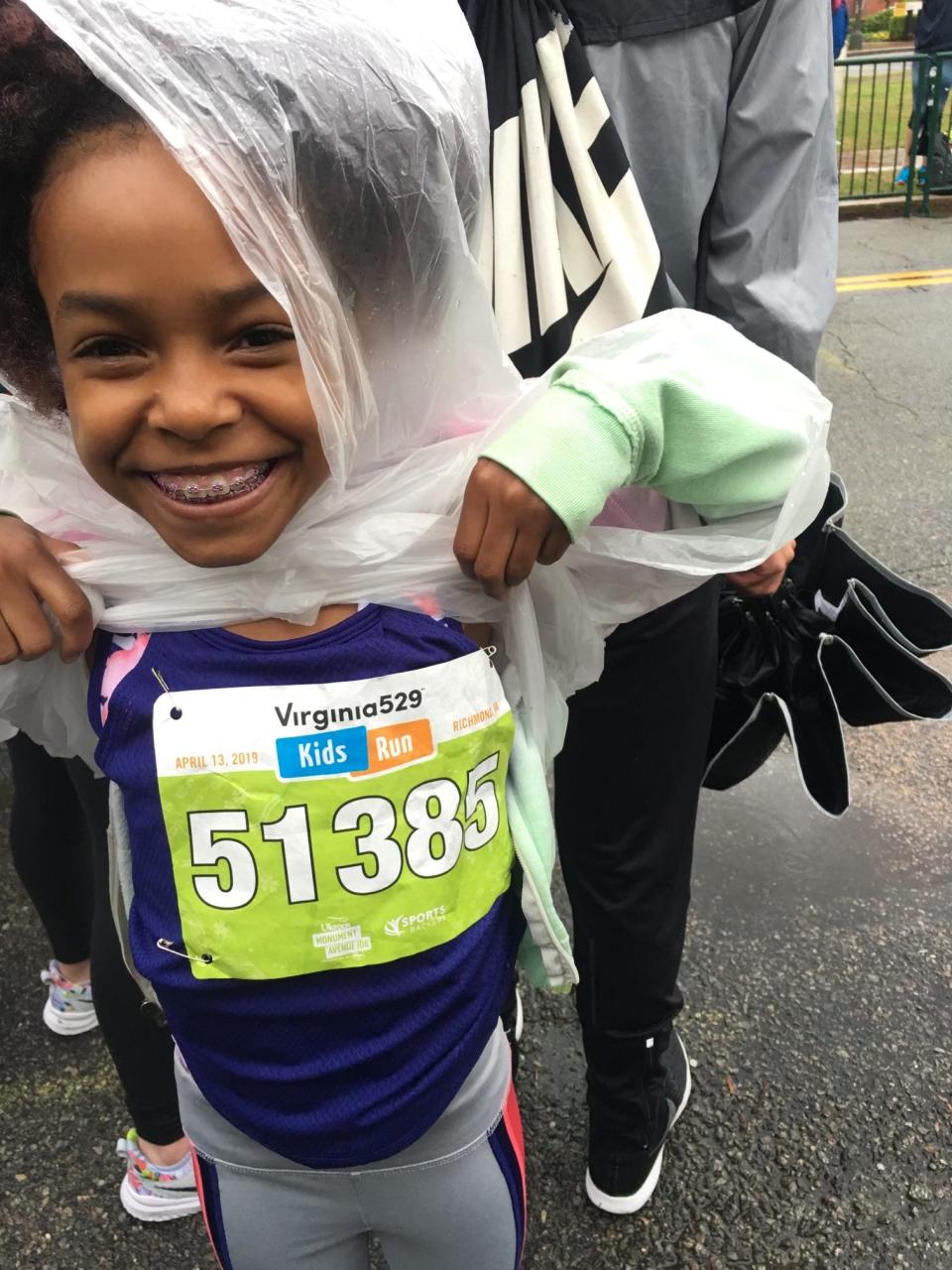 Young Emma at the Virginia Monument Ave. Kids run, the race that started it all.