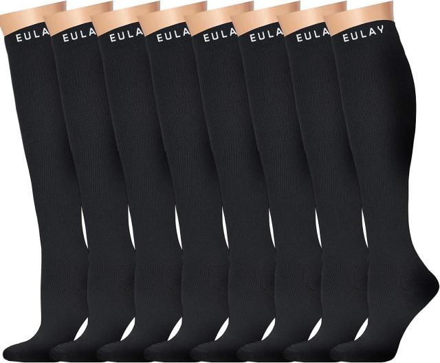 Cambivo Mens Pair Of 3 Compression Socks Black Gray Color Block XXL New