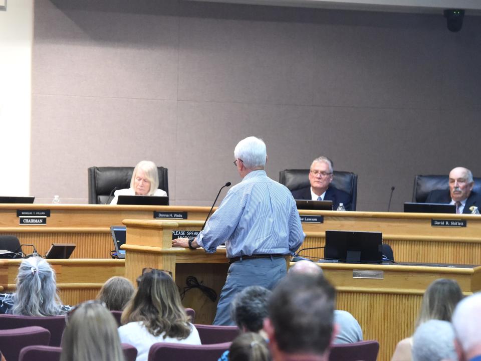 William Shirley addresses the Augusta County Board of Supervisors Thursday, Sept. 7 over concerns of gender-neutral bathrooms.