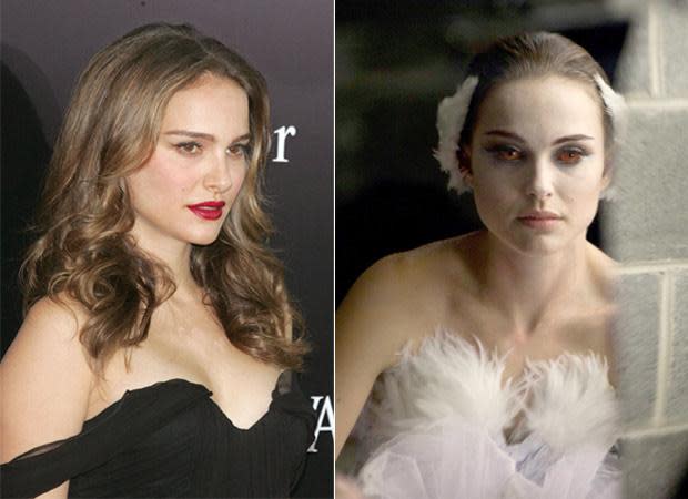 Natalie Portman, who had shaved her head for her role in 'V for Vendetta' in 2006, took another extreme step by shedding 20 lb in 6 months to portray her Oscar winning role of the psychotic ballerina Nina Sayers in 'Black Swan'