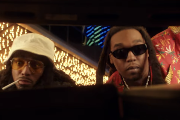 White sunglasses worn by Takeoff in HOTEL LOBBY by Quavo & Takeoff