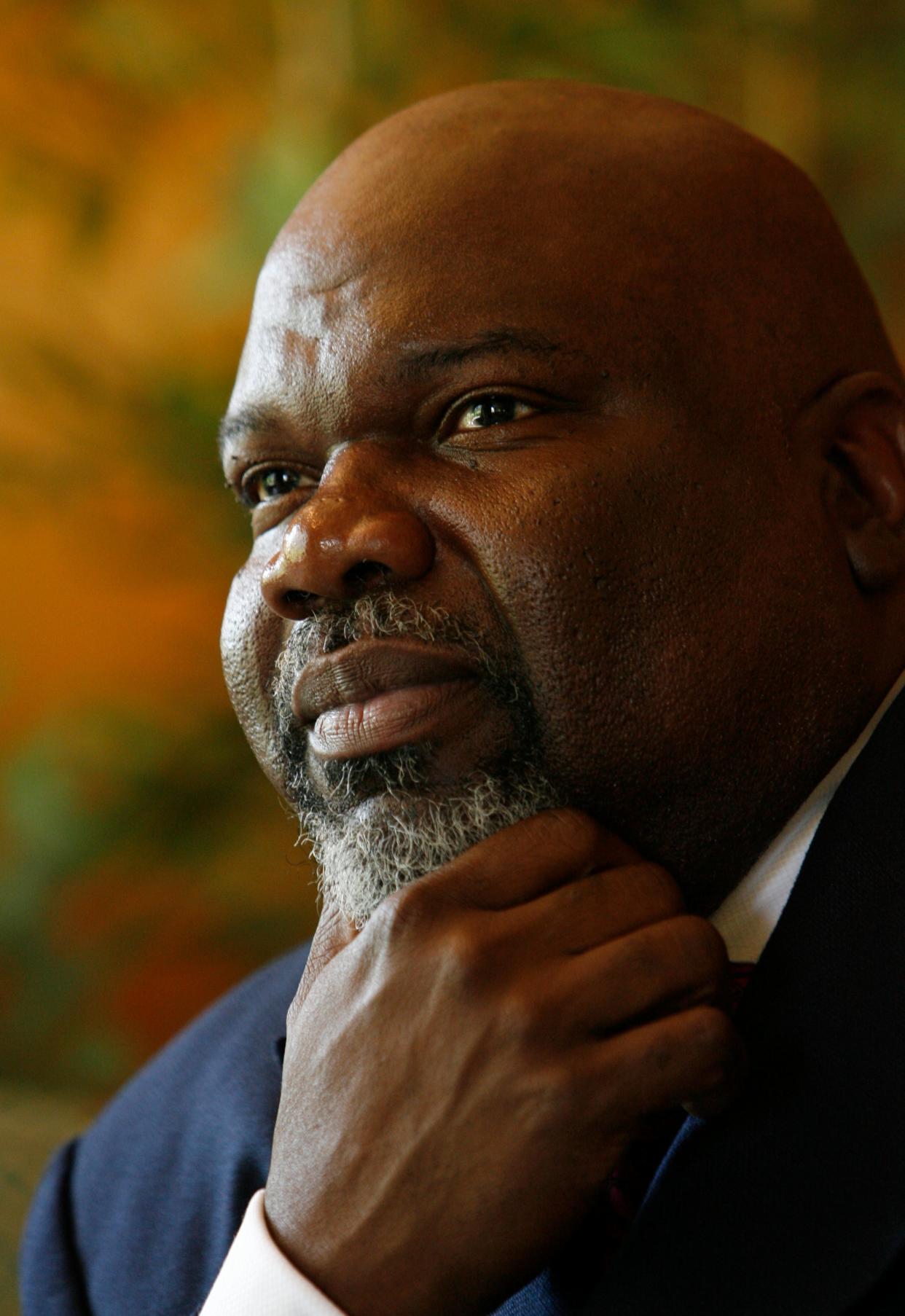 Bishop T.D. Jakes gives an interview in Washington in May 2007.