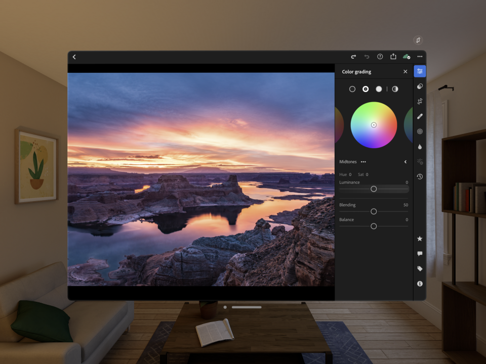 Images showing Adobe Firefly being used on Apple Vision Pro