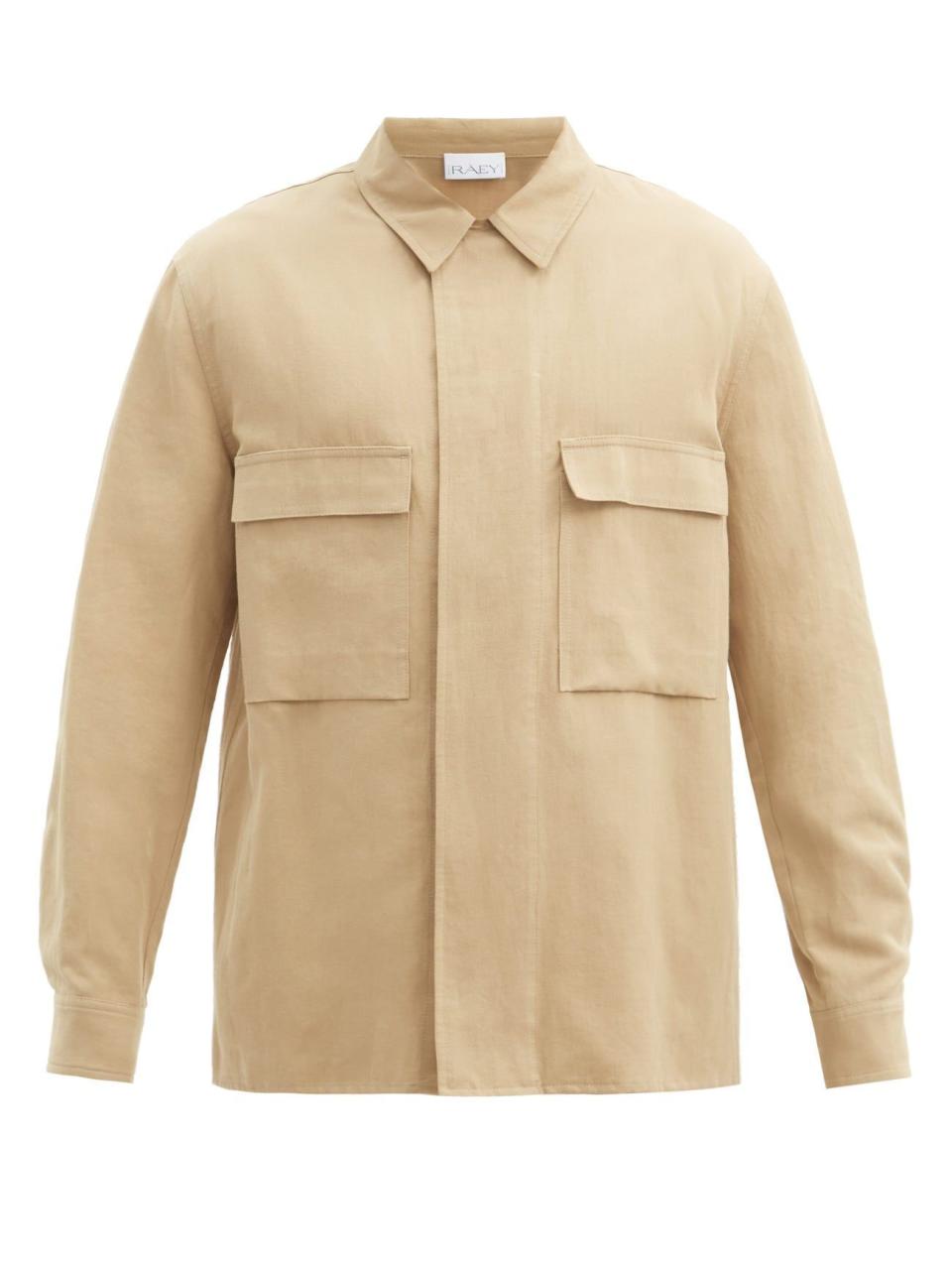 Relaxed-Fit Cotton-Blend Shacket