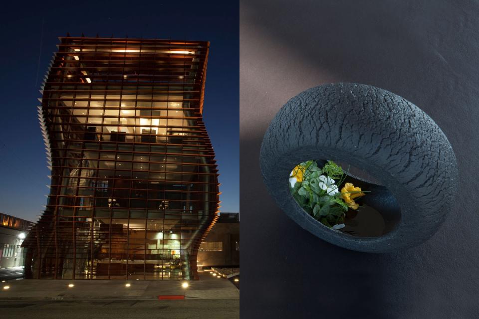 The exterior and a dish from Vespertine